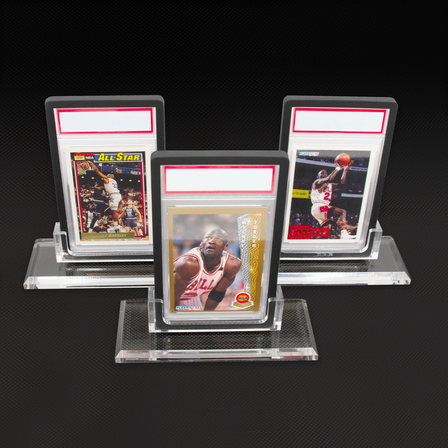 Professional Graded Card Display Compatible With PSA BGS SGC CGC Graded Cards, Three Pack of Premium Graded Card Holder Stands With Base