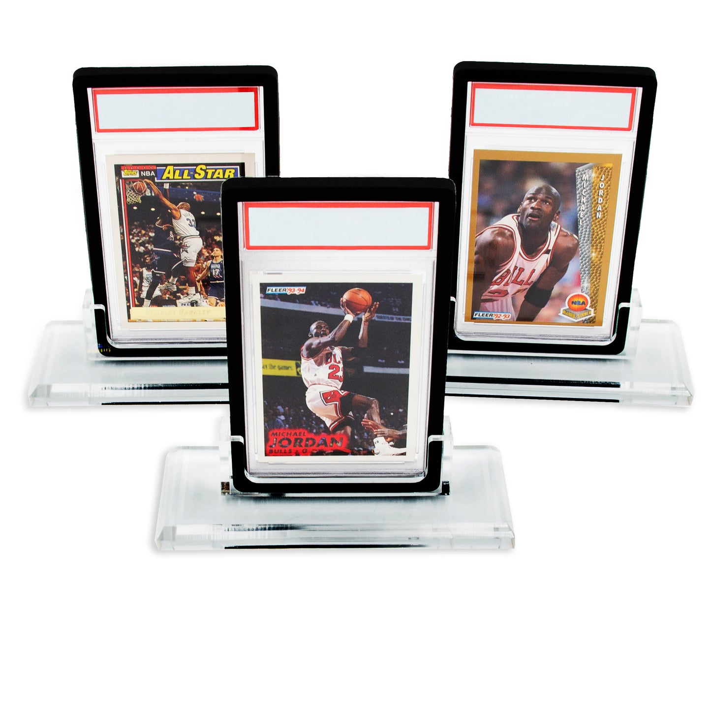 Professional Graded Card Display Compatible With PSA BGS SGC CGC Graded Cards, Three Pack of Premium Graded Card Holder Stands With Base