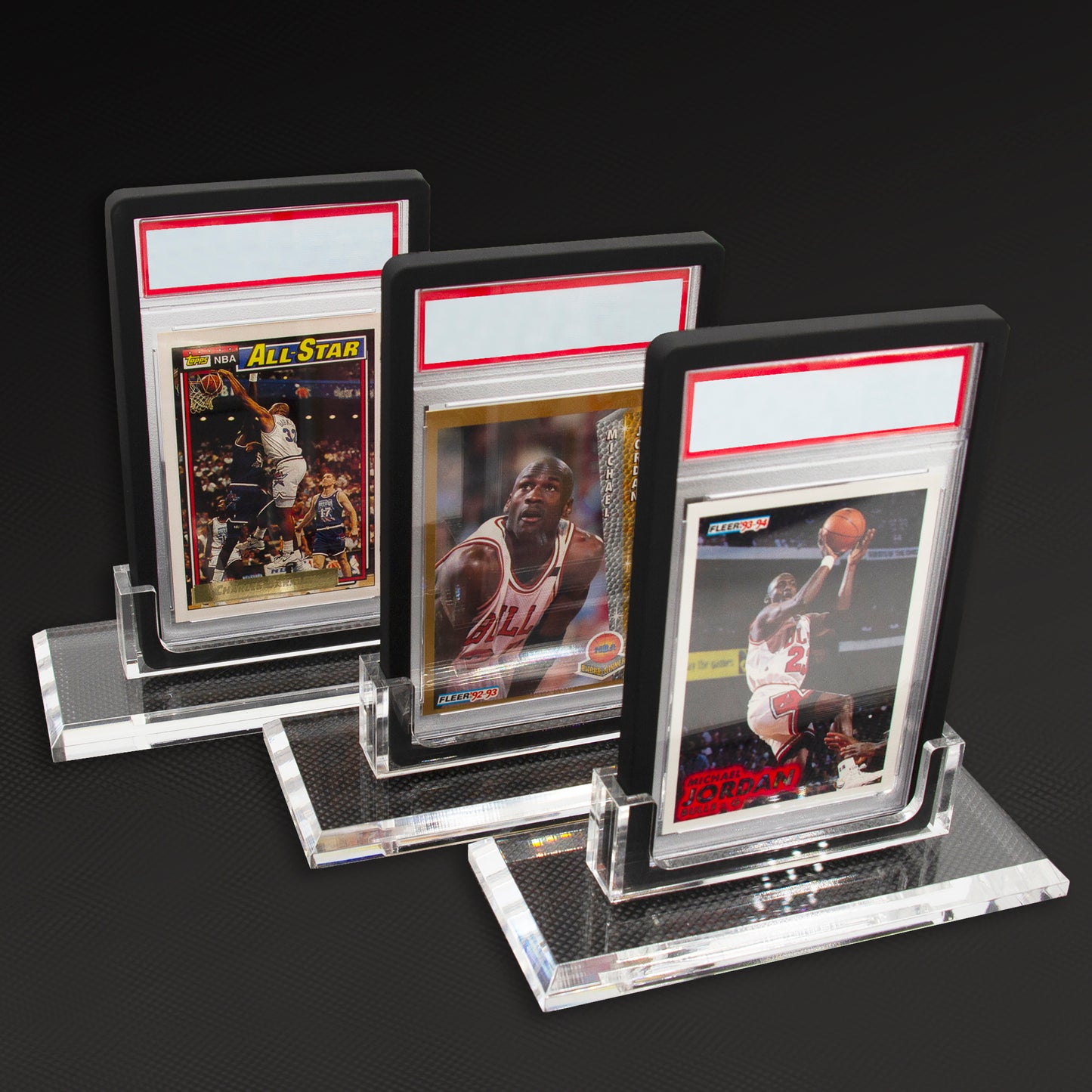 Professional Graded Card Display Compatible With PSA BGS SGC CGC Graded Cards, Three Pack of Premium Graded Card Holder Stands With Base