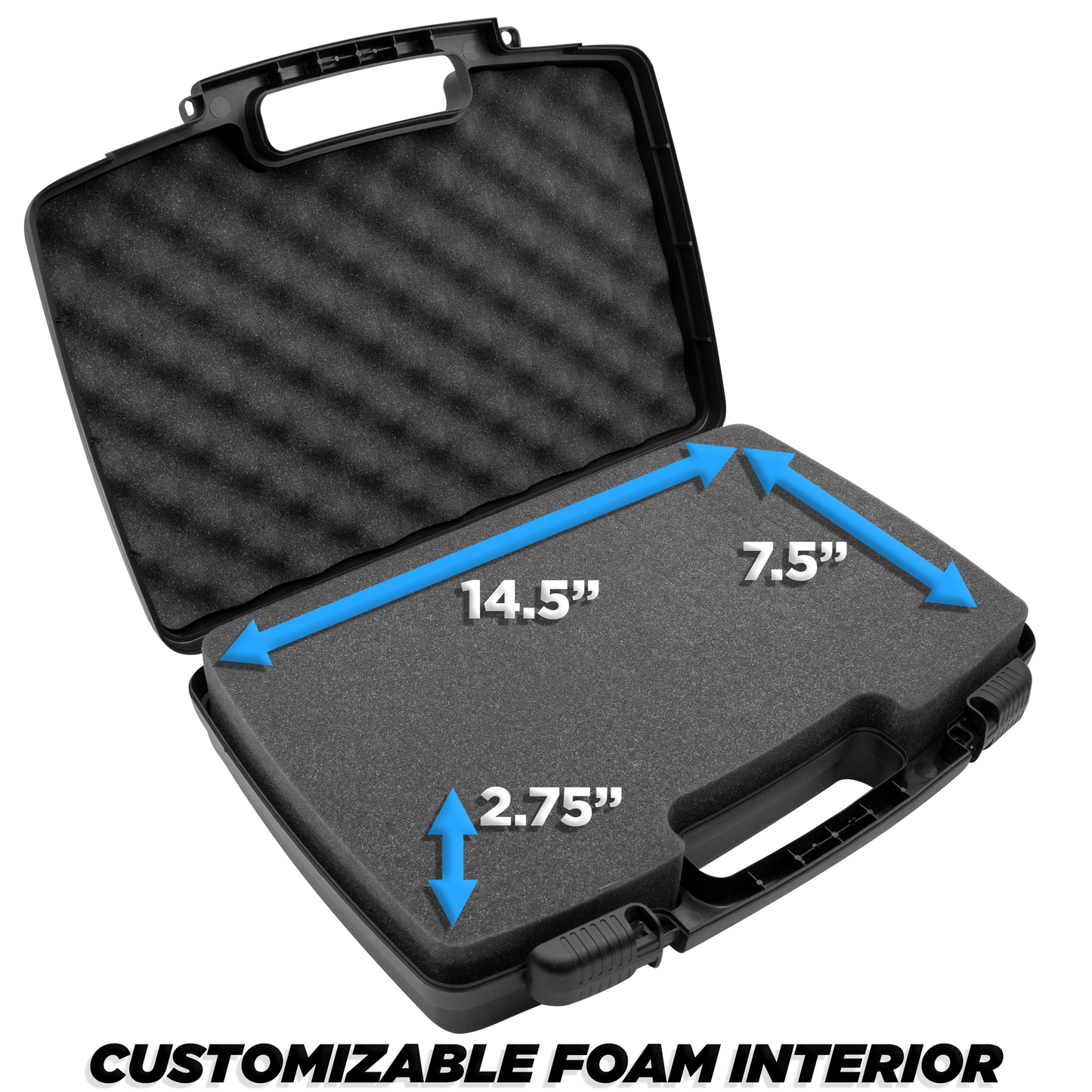 Travel Case Compatible with Audio-technica AT-SB727 Portable Turntable Sound Burger Vinyl Record Player - Includes Customizable Foam Carrying Case Only with Carry Handle