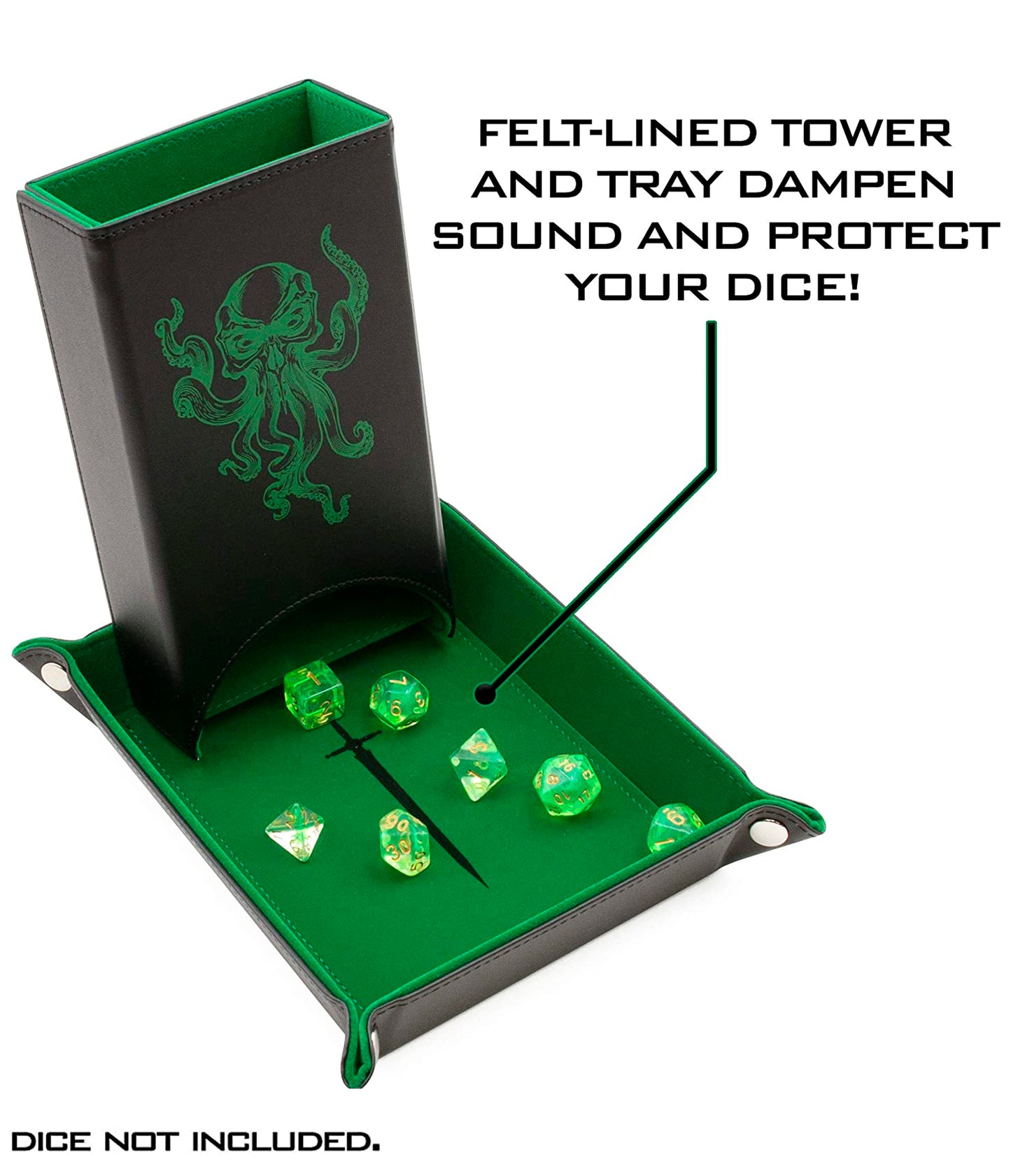 Portable Dice Tower and Tray with Non-Scratch Felt Interior - Folding 8" Auto Dice Roller Dice Tower for Fair and Random Dice Rolling