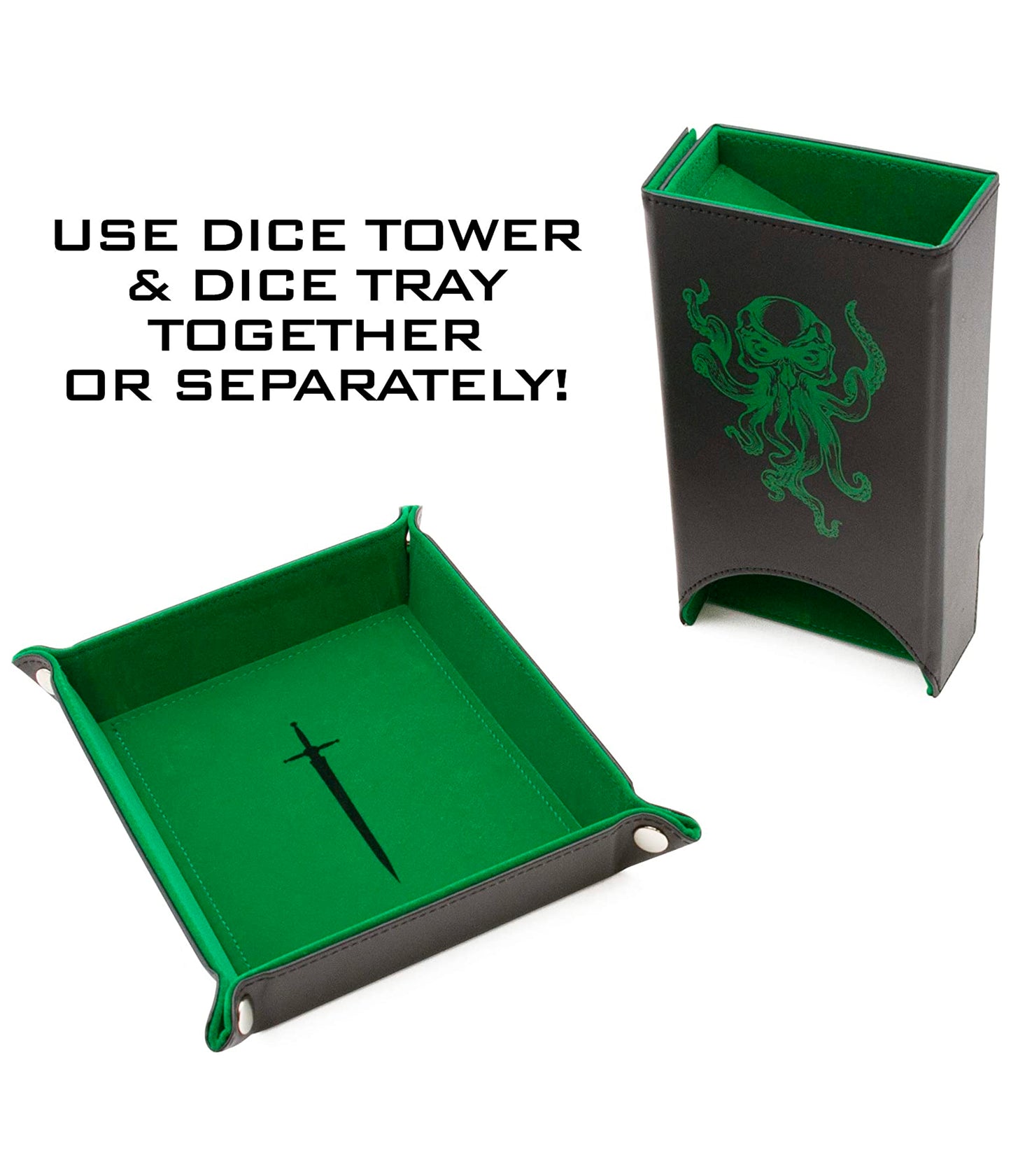 Portable Dice Tower and Tray with Non-Scratch Felt Interior - Folding 8" Auto Dice Roller Dice Tower for Fair and Random Dice Rolling