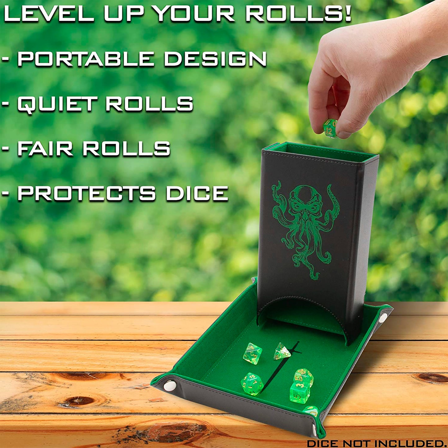 Portable Dice Tower and Tray with Non-Scratch Felt Interior - Folding 8" Auto Dice Roller Dice Tower for Fair and Random Dice Rolling