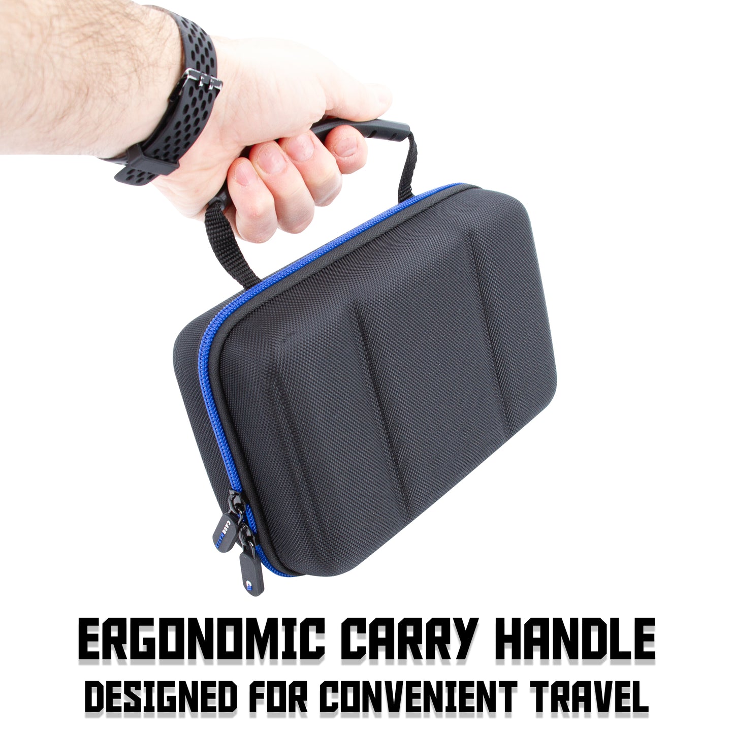 Hard Shell Electronics Organizer Travel Case with 2 Adjustable Cable Bag Dividers, 3 Zipper Pouches and Elastic Cable Loops