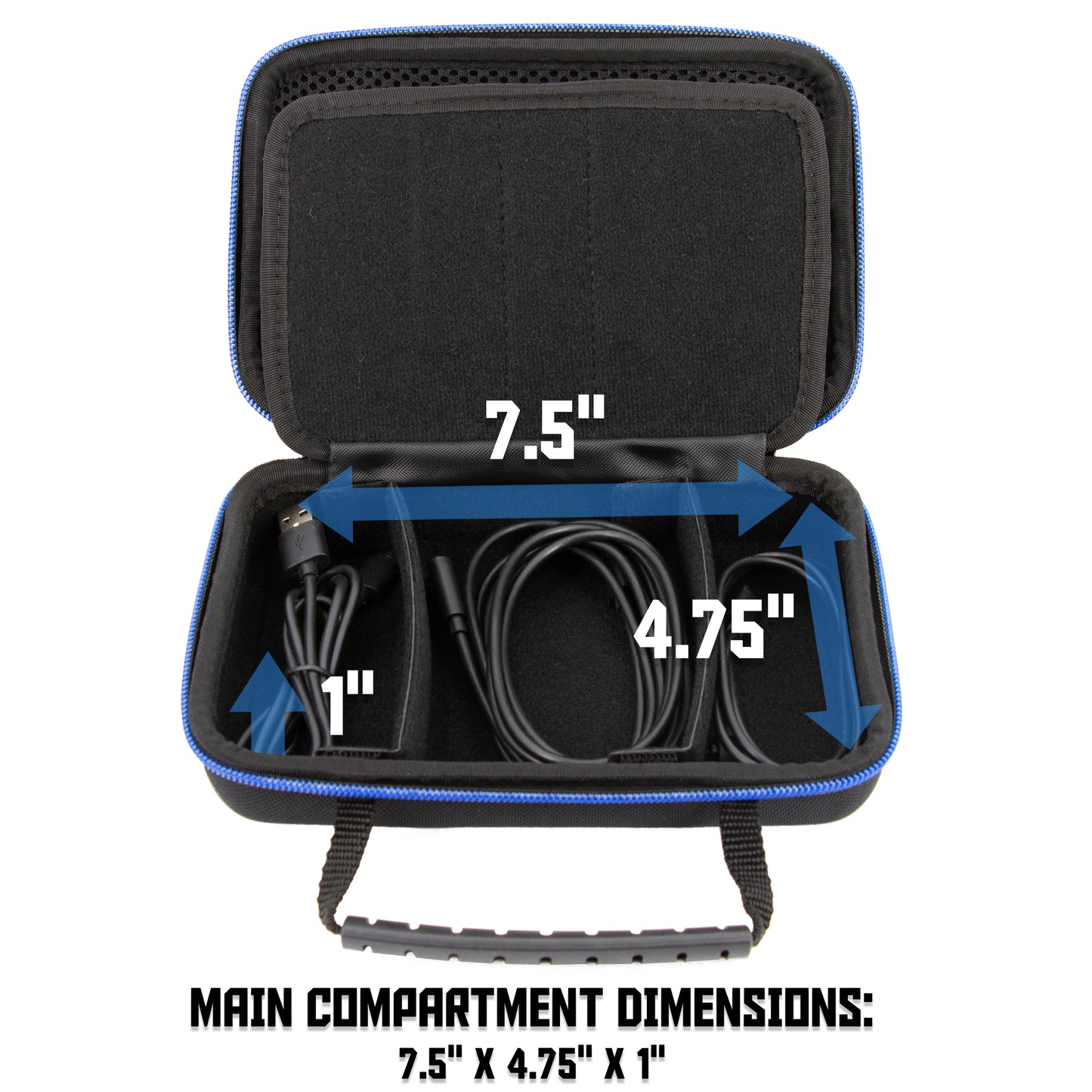Hard Shell Electronics Organizer Travel Case with 2 Adjustable Cable Bag Dividers, 3 Zipper Pouches and Elastic Cable Loops