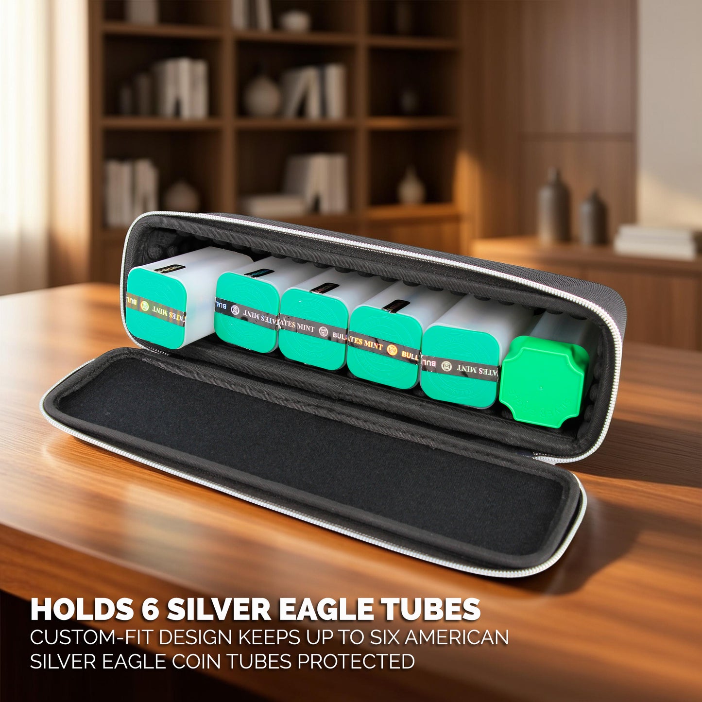 CASEMATIX Coin Case for Silver Eagle Coin Tubes – Protective Hard Shell Coin Storage Box to Secure Silver Eagle Coin Holder for Collectors