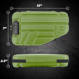 CASEMATIX Locking Pistol Case Fits Small to Large 9mm Pistols with Room For Extra Clips and Attachments - Premium Green Handgun Case with Lock Zippers