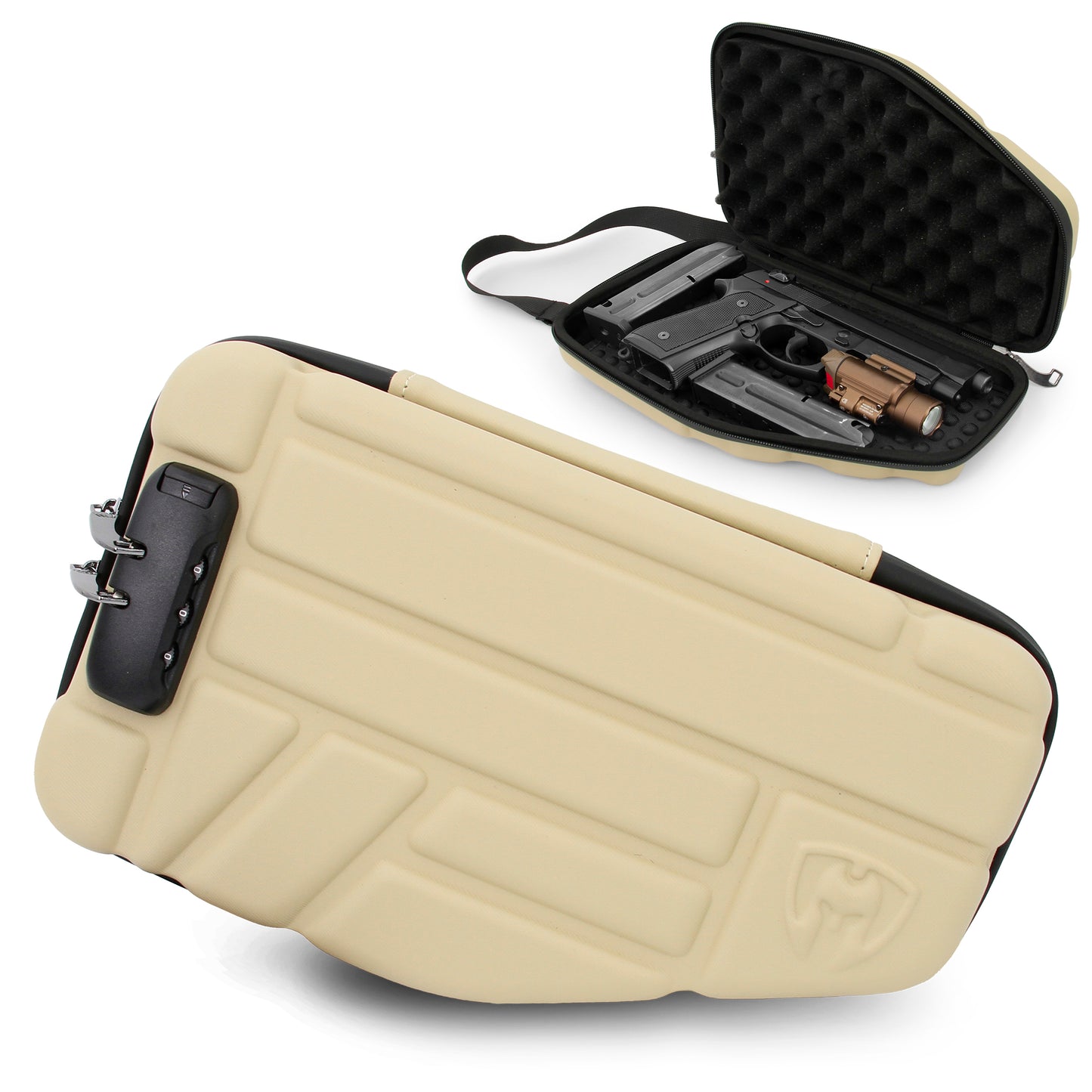 Locking Pistol Case Fits Small to Large 9mm Pistols with Room For Extra Clips and Attachments - Premium Handgun Case with Lock Zippers