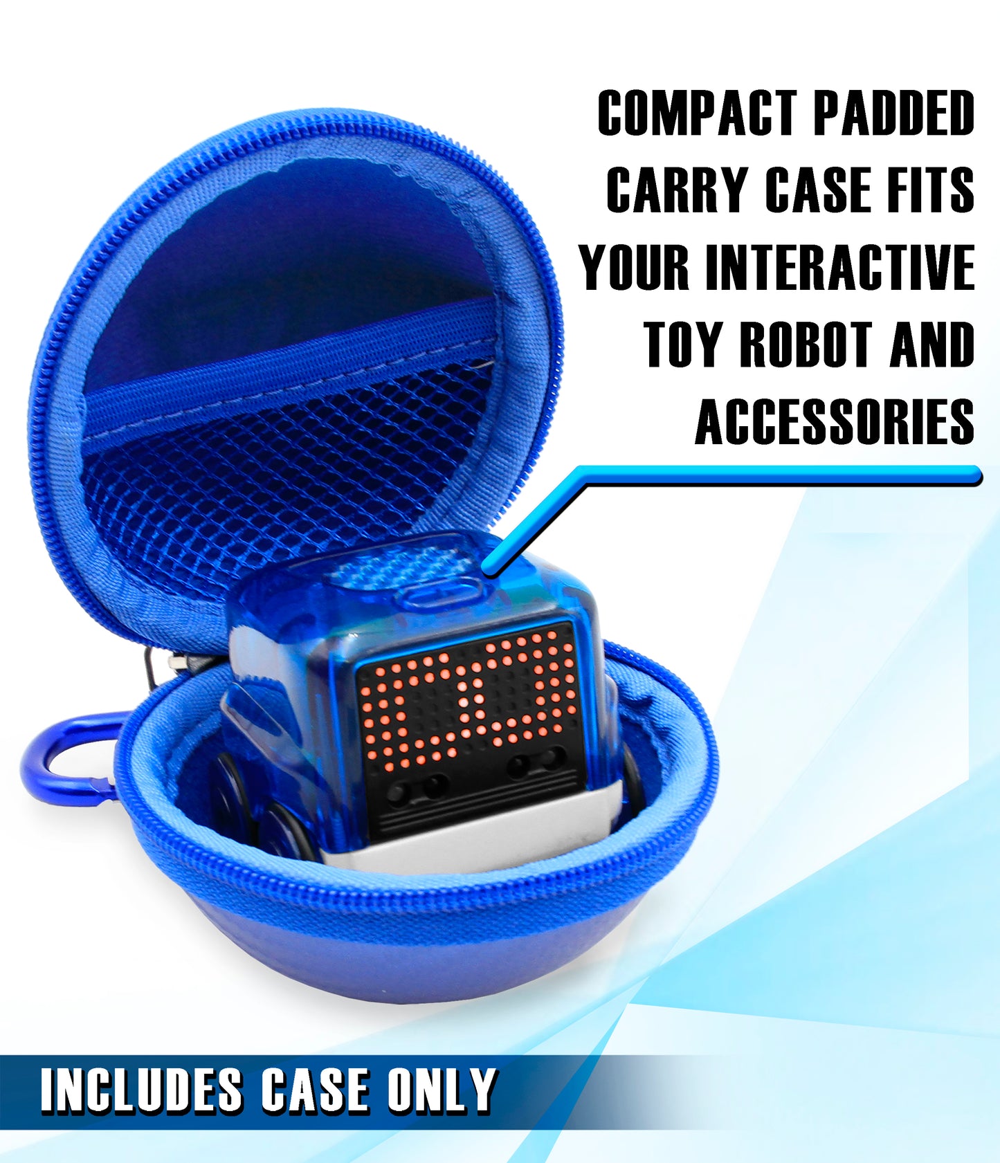 Travel Case Compatible with Novie Robot Interactive Smart Robot - Protective Toy Carry Case with Felt Interior and Carabiner Clip