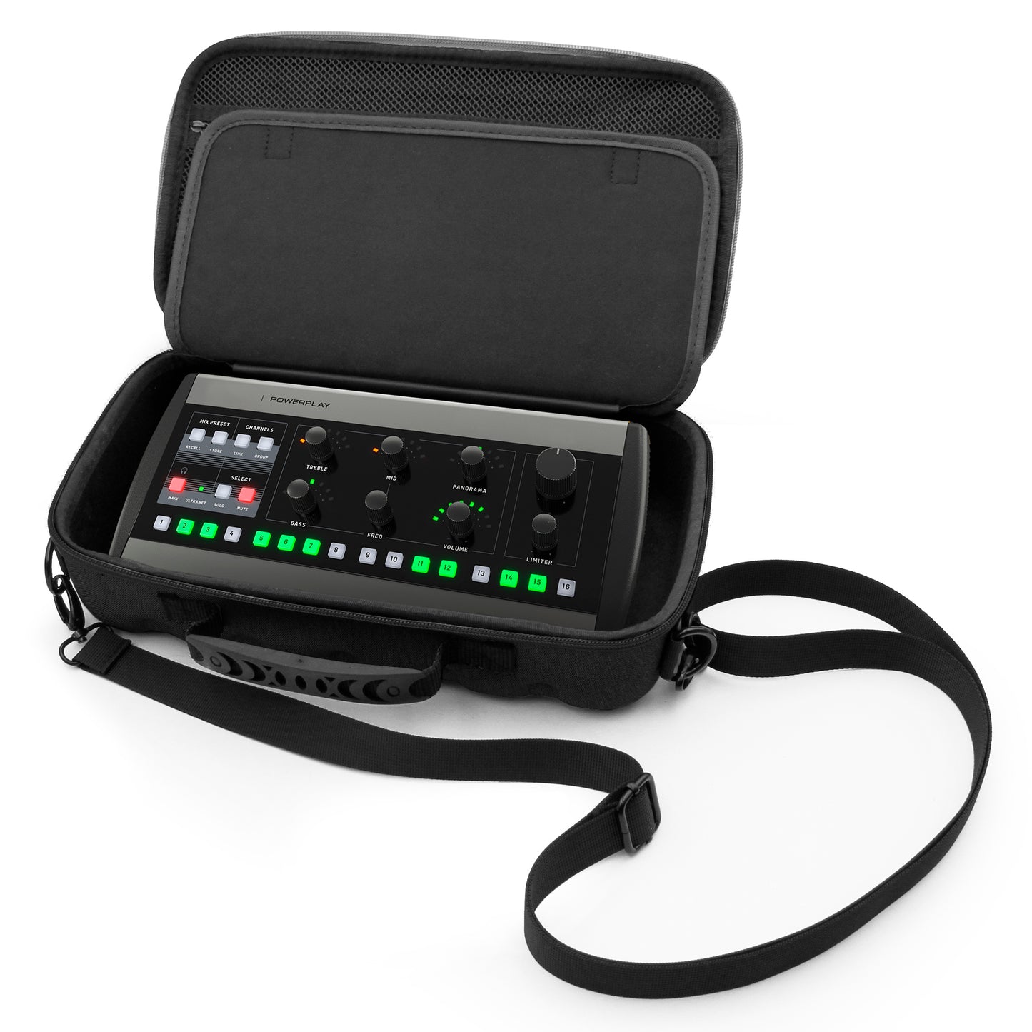Audio Mixer Case Compatible With Behringer P16 Stage Mixer and P16-HQ Powerplay In Ear Accessories, Fits Mixers up to 12.0” x 6.0” x 2.5”