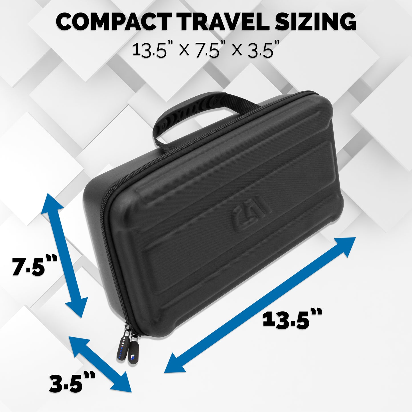 Travel Case Compatible with Mackie 402VLZ4 Channel Mixer - Padded Foam DJ Mixer Bag for Small Accessories Up to 13.0" x 6.5" x 2.0"