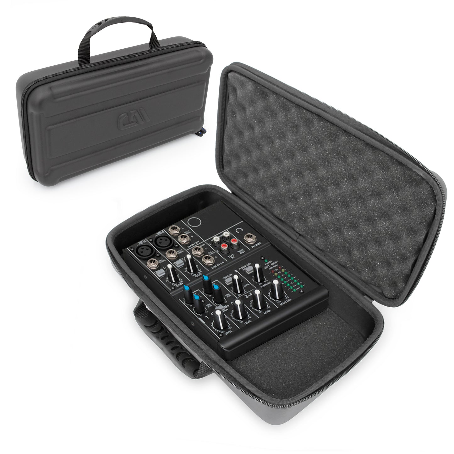 Travel Case Compatible with Mackie 402VLZ4 Channel Mixer - Padded Foam DJ Mixer Bag for Small Accessories Up to 13.0" x 6.5" x 2.0"