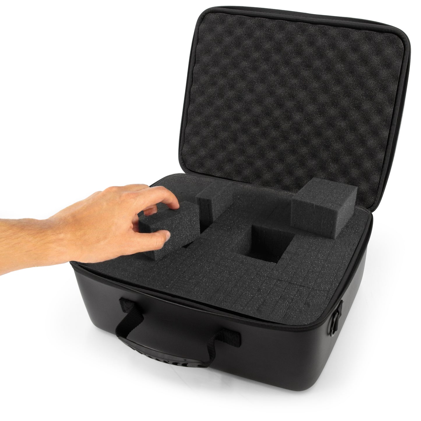 Miniature Carrying Case - Fully Customizable Miniature Storage Case with Two Pluck Foam Foam Trays For Minis, with Shoulder Strap