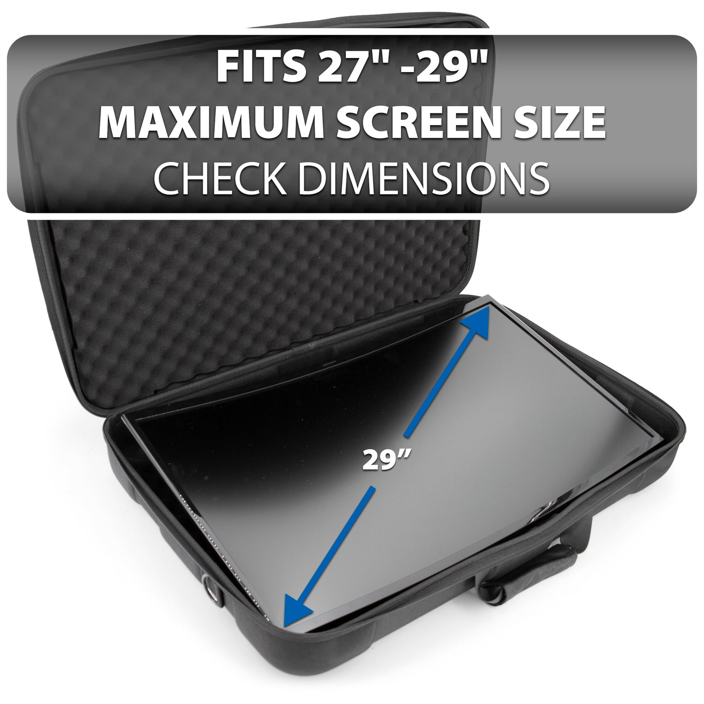 Portable Monitor Case Fits 24–29 Inch Gaming Monitors or Laptops – Hard Shell EVA Screen Cover with Padding & Accessory Storage for 24” & 27” Displays