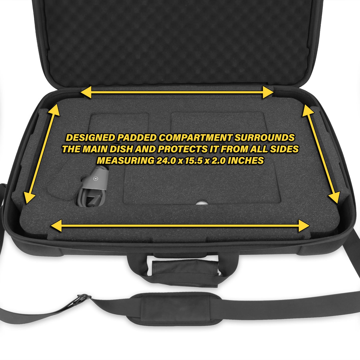 Travel Case Compatible with Starlink Gen 3 Standard Dish Kit – Impact Resistant Hard Case with Precision Cut Foam, Accessory Storage & Carry Strap