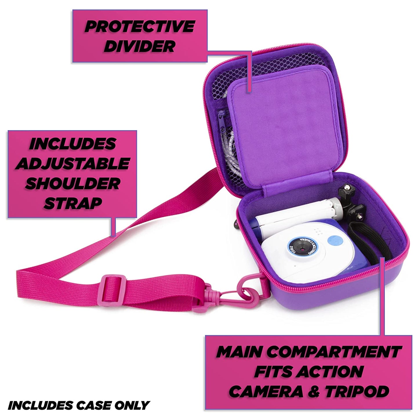Video Camera Travel Case Compatible with Little Tikes Tobi 2 Director's Camera, Tripod and Charging Cable - Camera Case - Case Only