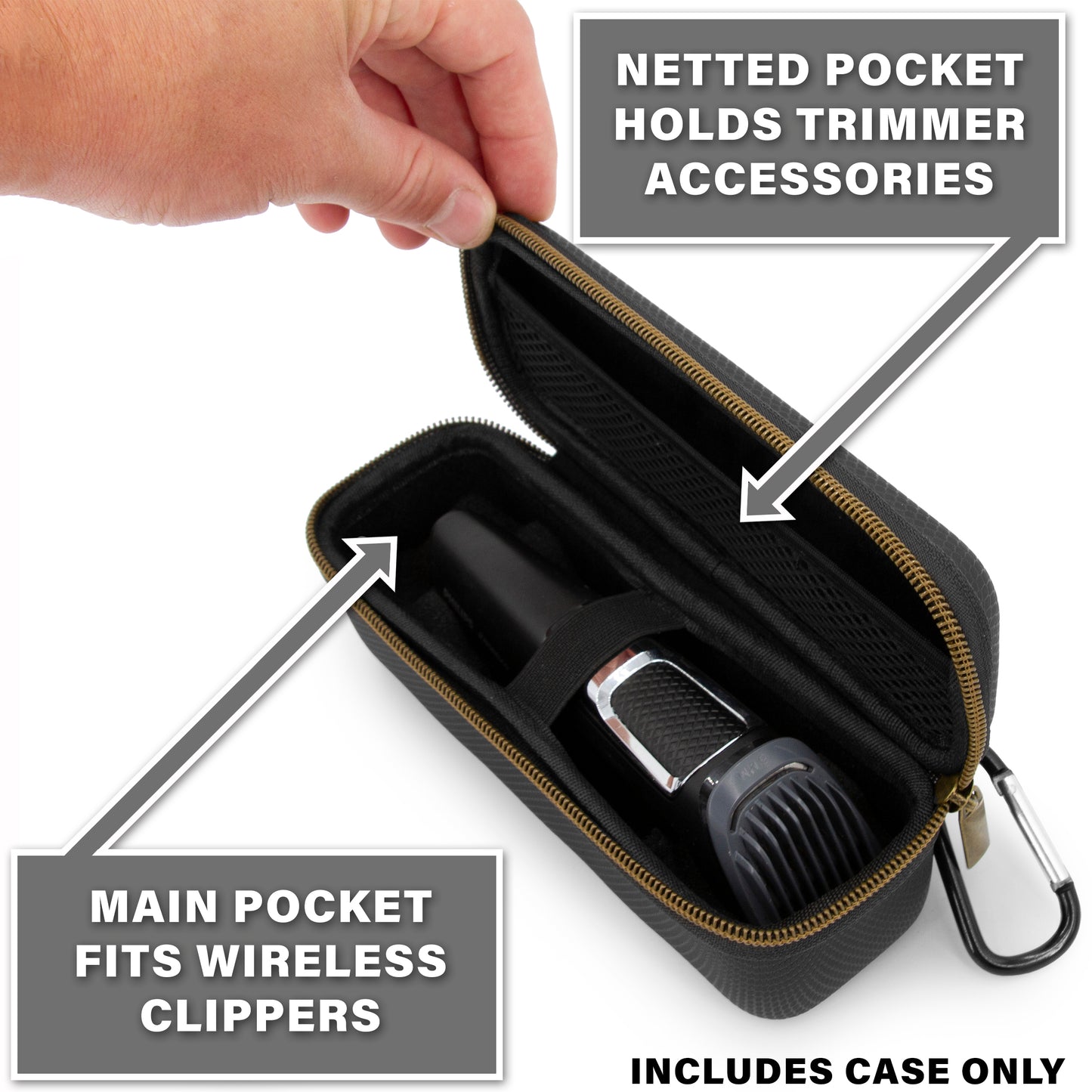 Cordless Clipper Barber Case Compatible with Babyliss Hair Clippers, Trimmers and More Up to 6.75 Inches - Includes Case Only