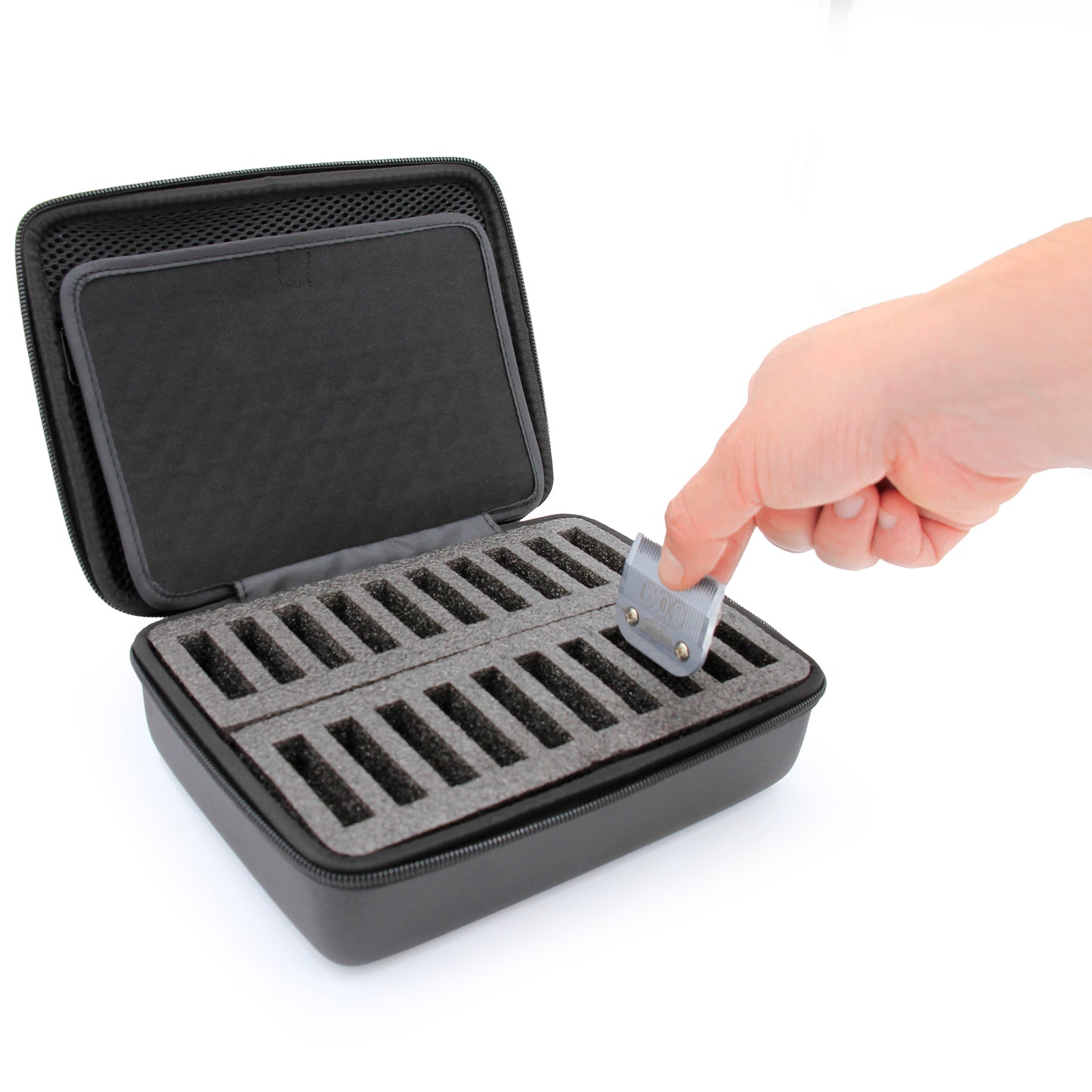 Clipper Blade Holder For 20 Blades, Hair Clipper Guard Case For Barbers or Stylist Compatible with Andis, Oster, Wahl, Babyliss Metal Guards