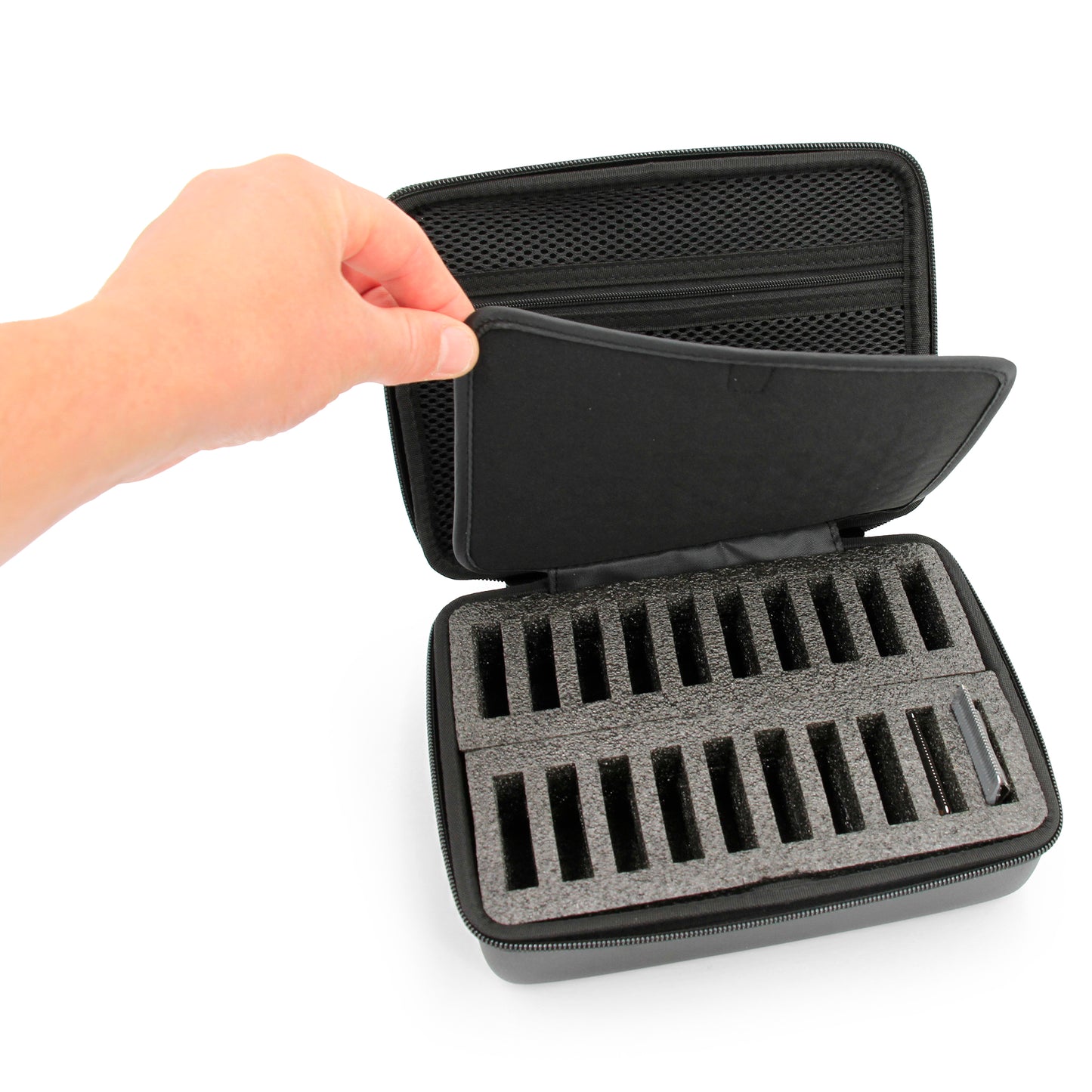 Clipper Blade Holder For 20 Blades, Hair Clipper Guard Case For Barbers or Stylist Compatible with Andis, Oster, Wahl, Babyliss Metal Guards