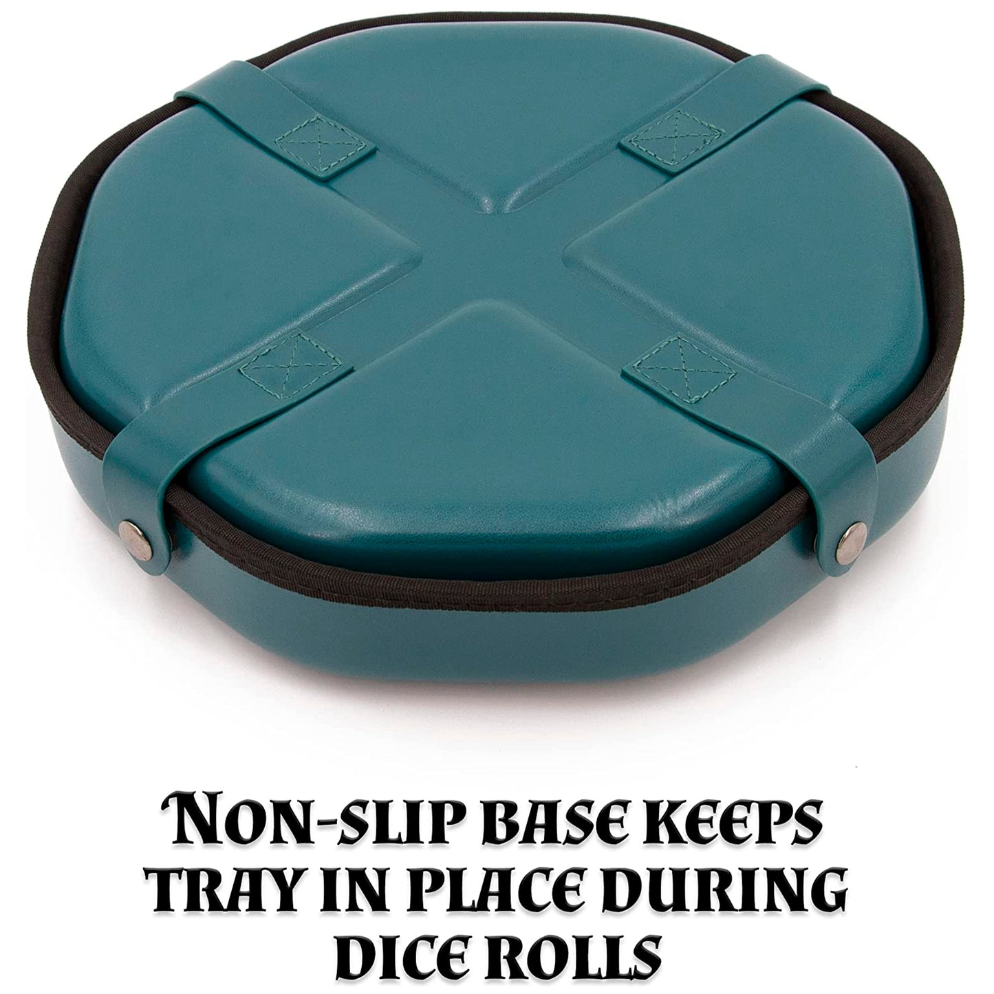 Dice Tray and Storage Case for Up to 115 RPG Dice - Dice Tray for Rolling with Magnetic Snaps, Embossed Design & Non-Scratch Interior