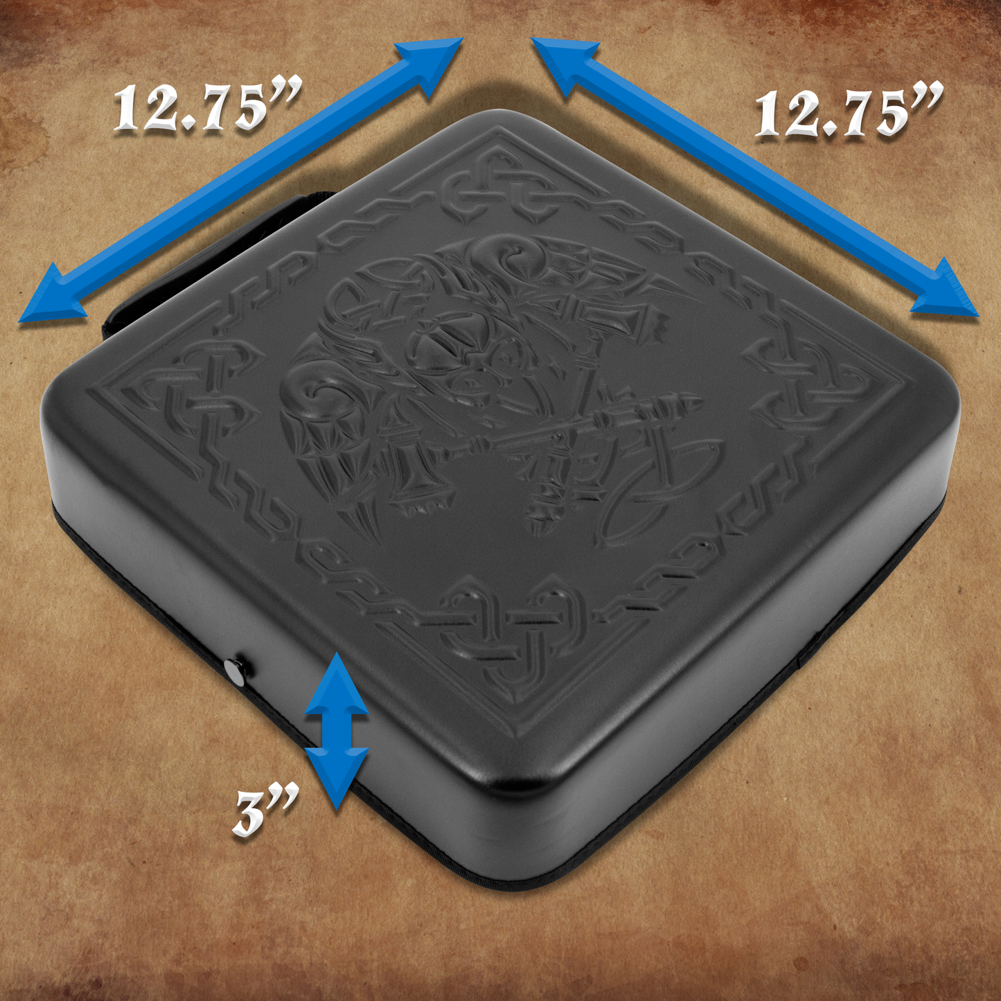 XL Dice Tray and DND Dice Holder Travel Case for Up to 700 RPG Dice, Expanding Design with 3 Dice Rolling Tray Arenas with Embossed Exterior