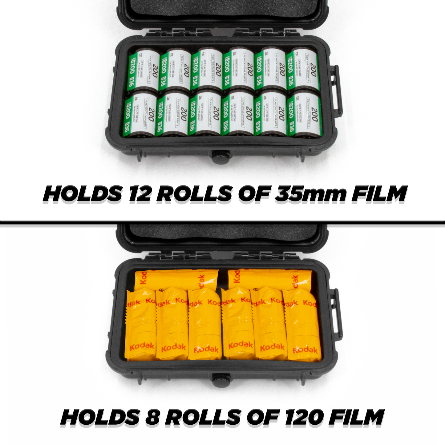 Hard Shell 35mm Film Case for 35mm and 120 Film - Waterproof Protection for Photography Film