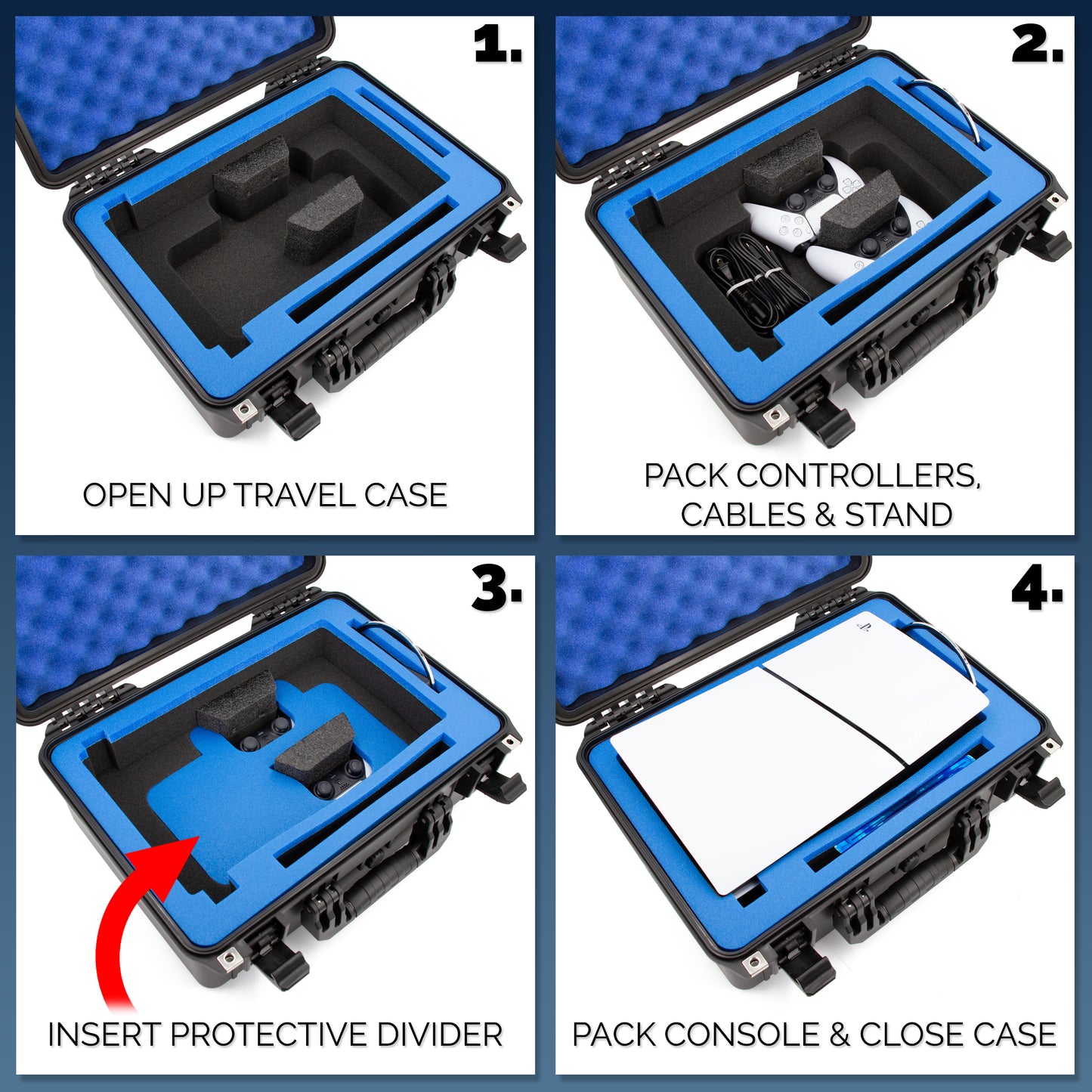 Travel Case Compatible With PS5 Slim & PlayStation 5 Slim Digital Edition - Hard Shell Waterproof Case for Console, Controllers and More
