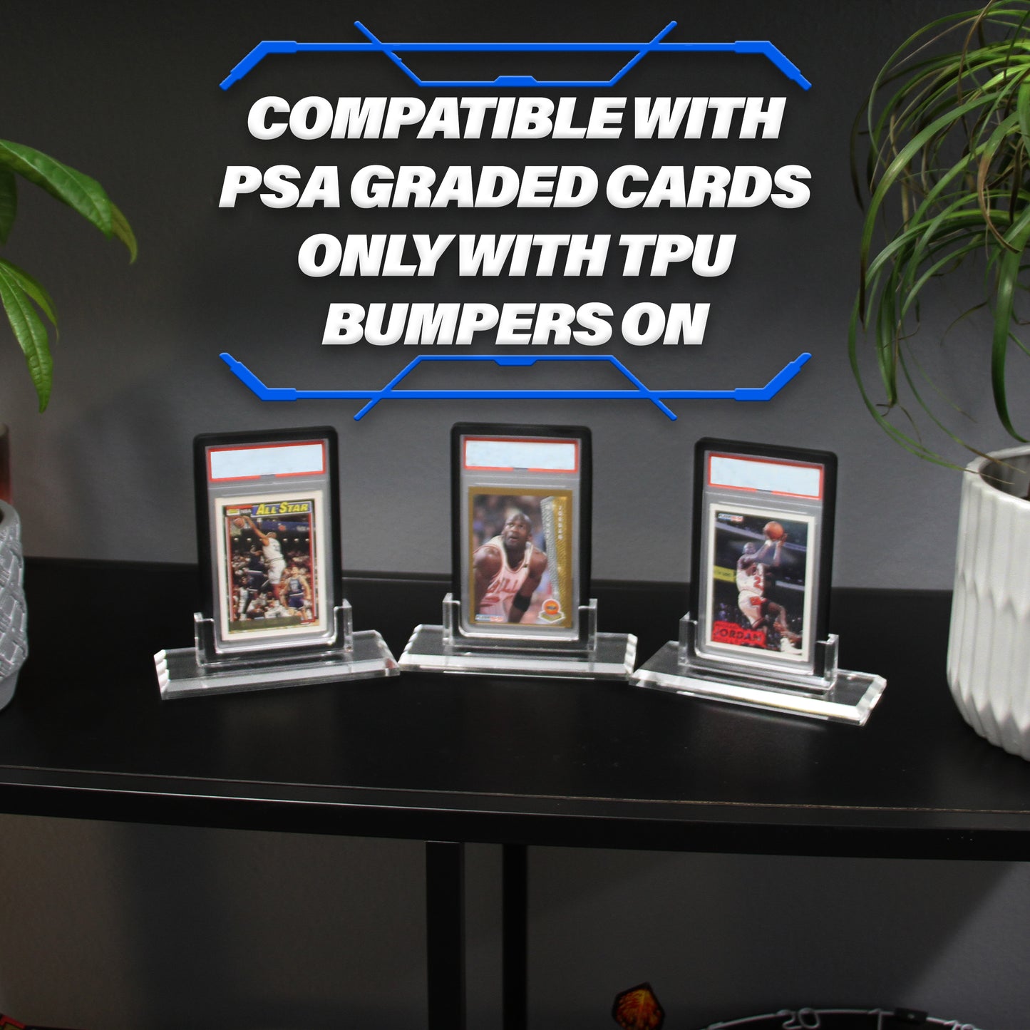 Professional Graded Card Display Compatible With PSA BGS SGC CGC Graded Cards, Three Pack of Premium Graded Card Holder Stands With Base