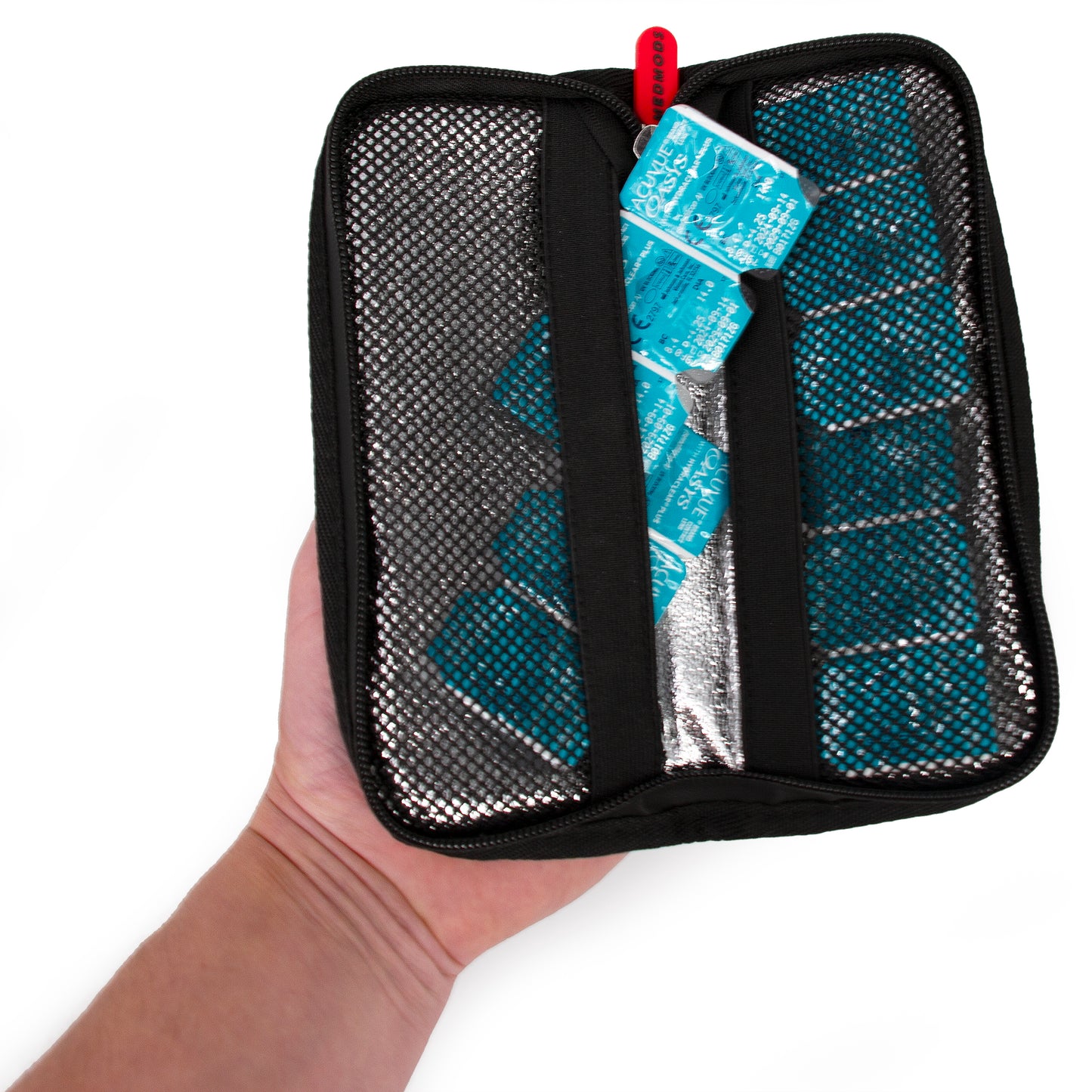 Travel Case for Contact Lenses – Fits 24 Daily Contacts in Compact, Insulated Left & Right Storage – Includes Contact Lens Case Only