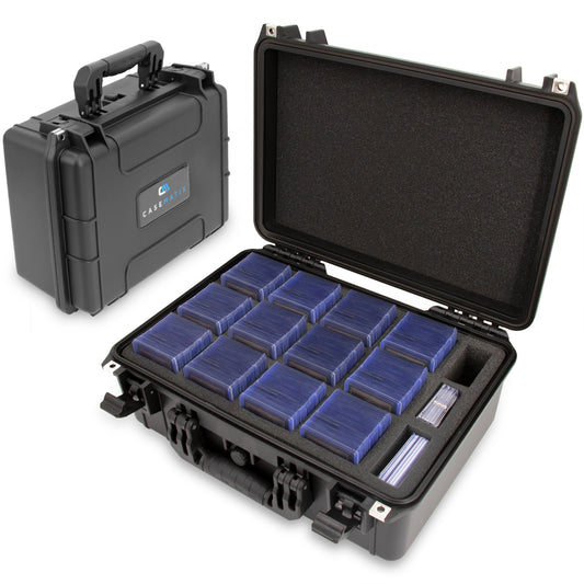 Waterproof Top Loader Card Storage Case for Trading Cards Fits 500 Top Loader Card Holders with Airtight Seal and Precision Cut Dividers