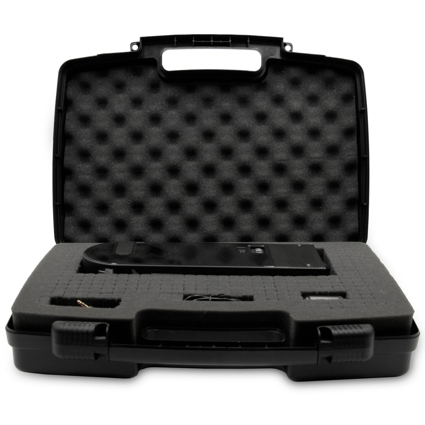 Travel Case Compatible with Audio-technica AT-SB727 Portable Turntable Sound Burger Vinyl Record Player - Includes Customizable Foam Carrying Case Only with Carry Handle