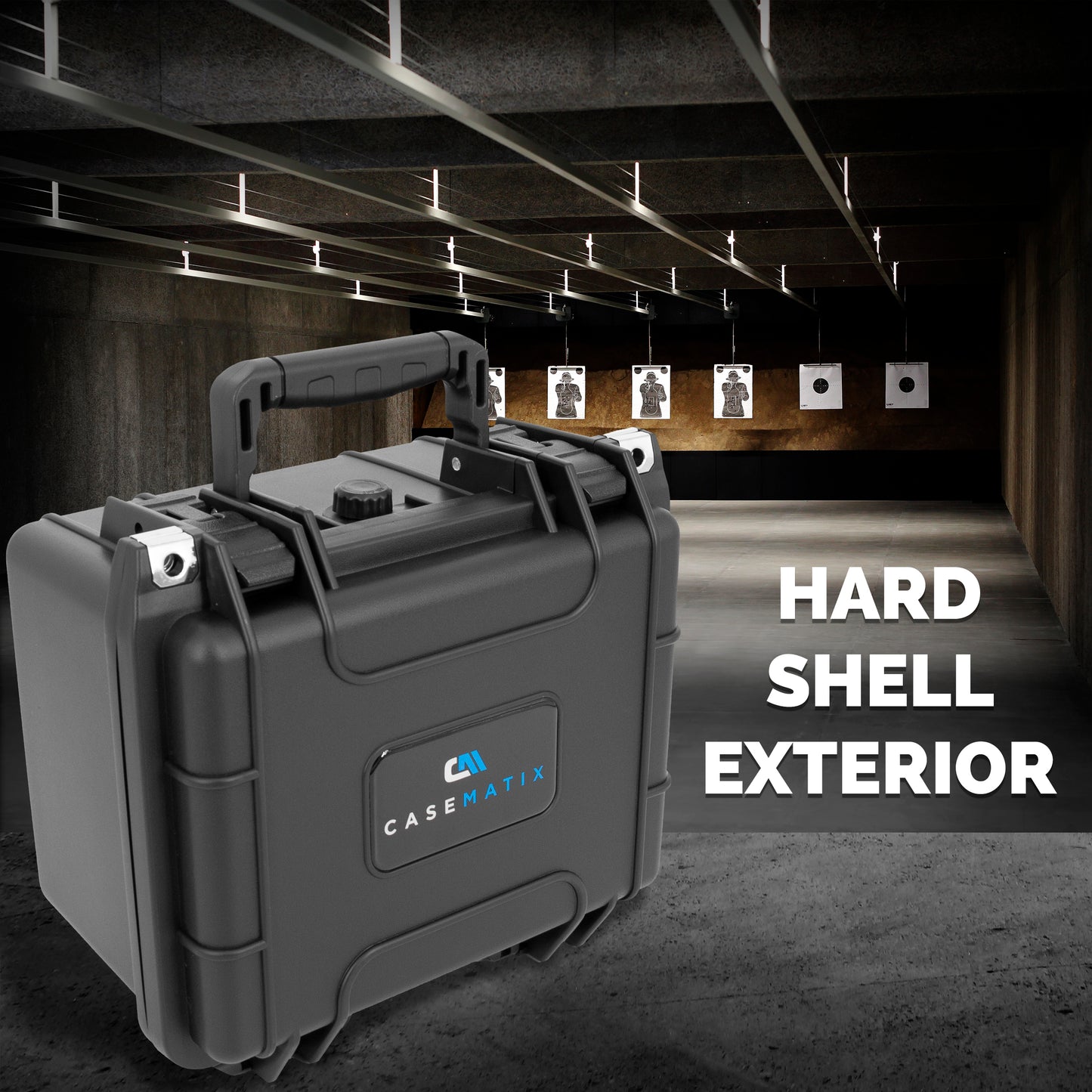 10" Two Gun Hard Case for Handguns & Pistol Magazine Storage - TSA Approved Waterproof with Removable Accessory Area & Oil-Resistant Foam