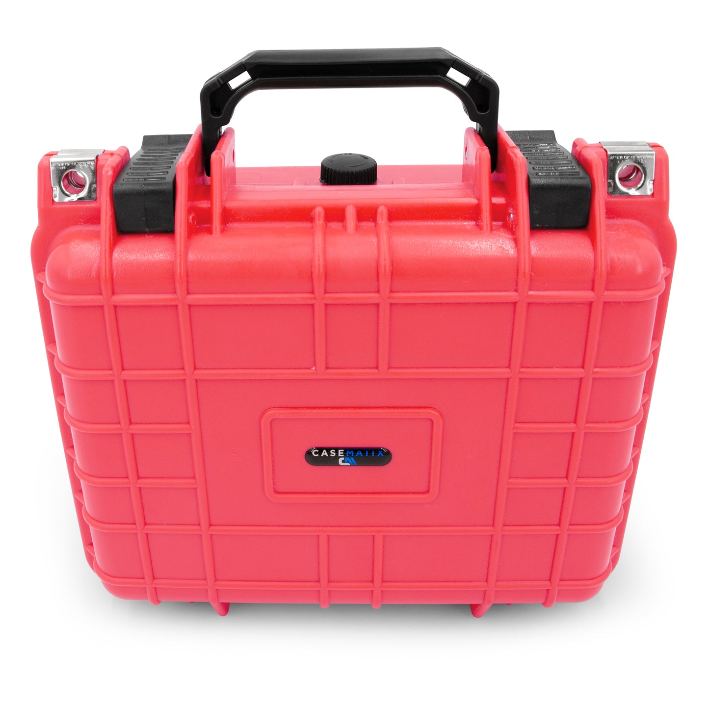 CASEMATIX Watch Travel Case With 8 Watch Roll Holders Included - Waterproof Watch Case With Foam Watch Box Display Tray, Fits 24mm to 56mm Faces, Red
