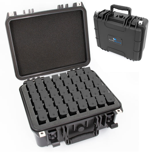 40 Pistol Magazine Storage Case - TSA Approved Waterproof Gun Magazine Storage for 40 9mm Magazines & Pistol Clips with Reinforced Padlock Holes