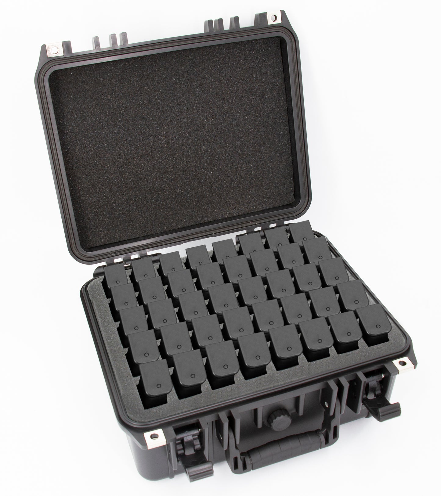 40 Pistol Magazine Storage Case - TSA Approved Waterproof Gun Magazine Storage for 40 9mm Magazines & Pistol Clips with Reinforced Padlock Holes