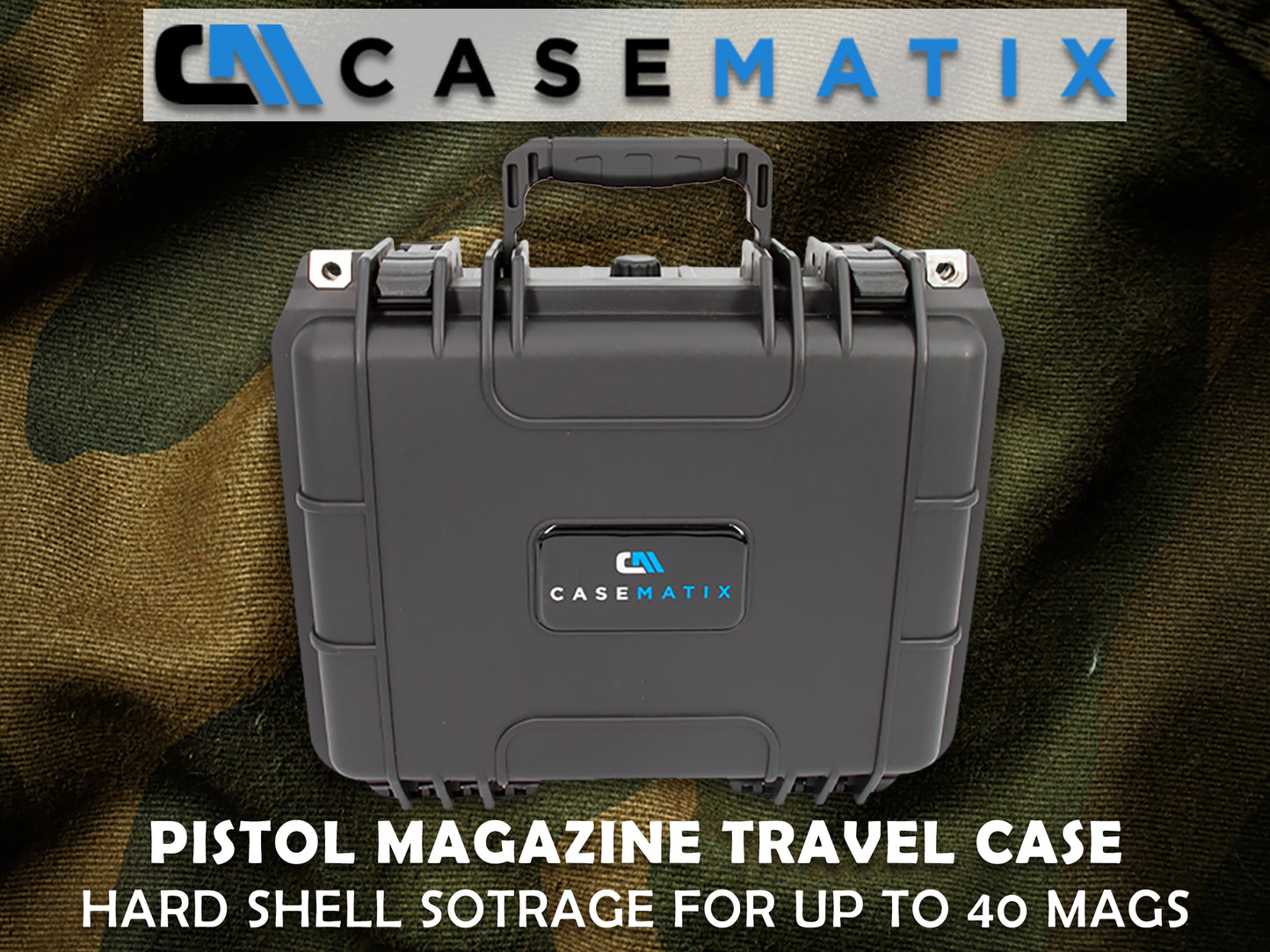 40 Pistol Magazine Storage Case - TSA Approved Waterproof Gun Magazine Storage for 40 9mm Magazines & Pistol Clips with Reinforced Padlock Holes