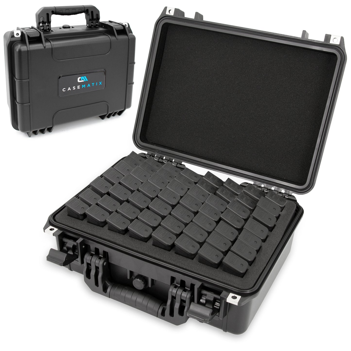 56 Pistol Magazine Storage Case - TSA Approved Waterproof Gun Magazine Storage for 9mm Magazines up to 5.5" with Lockable Design
