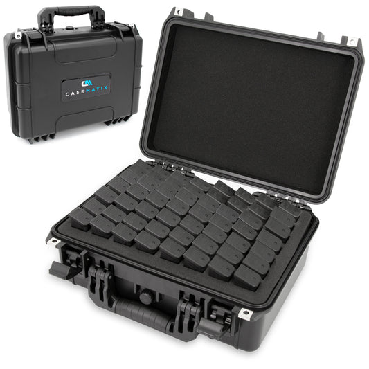 56 Pistol Magazine Storage Case - TSA Approved Waterproof Gun Magazine Storage for 9mm Magazines up to 5.5" with Lockable Design