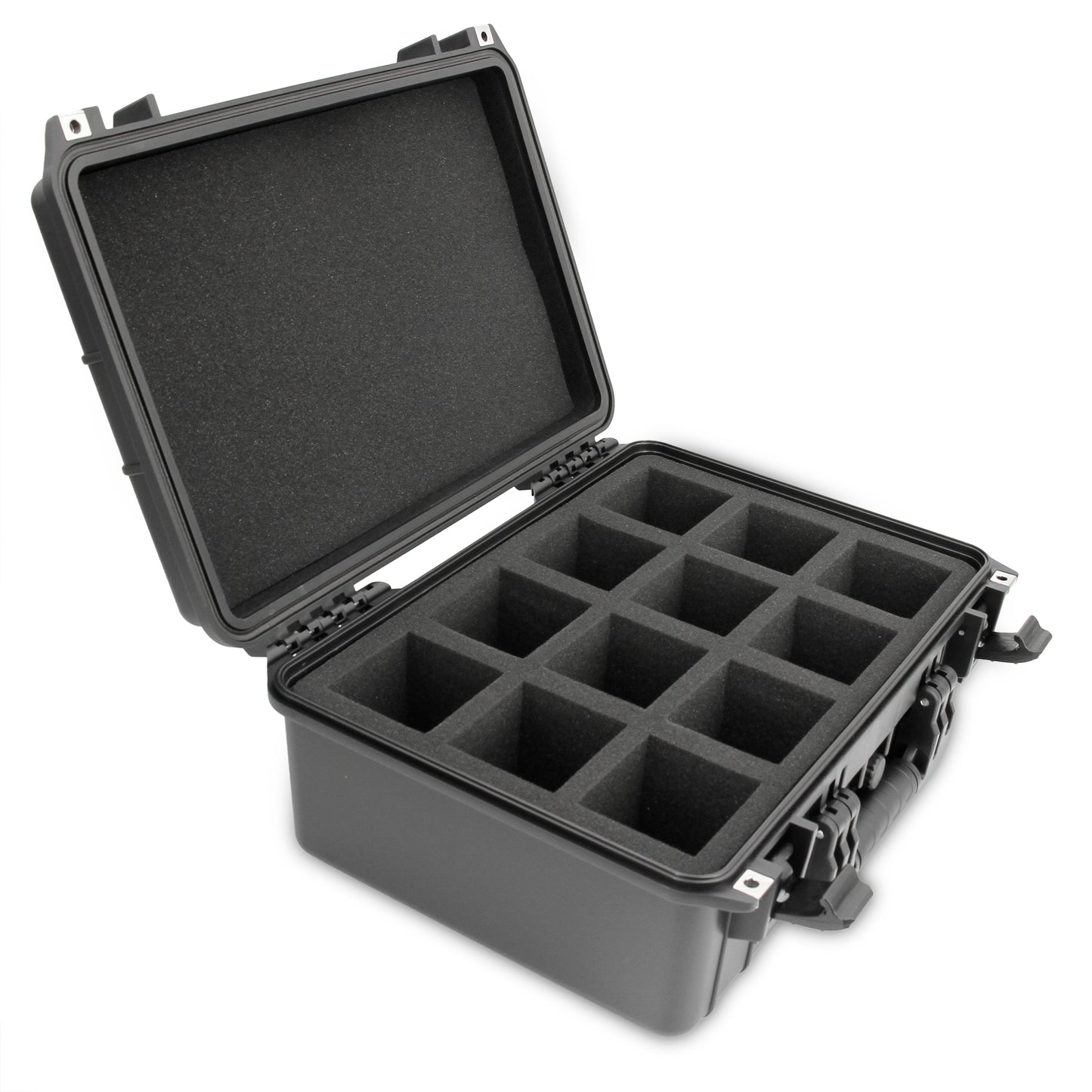 Portable Drill Battery Case Compatible with 12 Milwaukee M18 Battery Packs For Drills and M18 Tools, IPX7 Waterproof and Crushproof Hard Tool Case