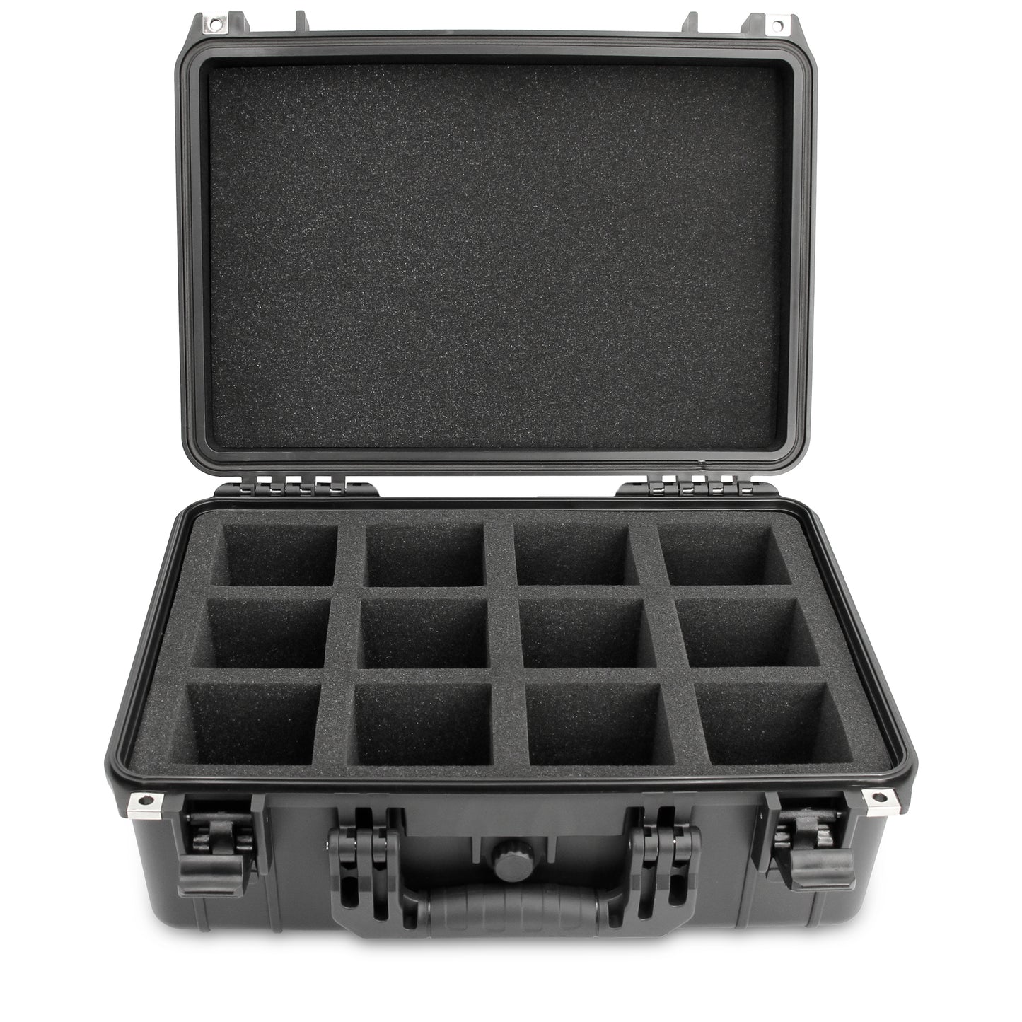 Portable Drill Battery Case Compatible with 12 Milwaukee M18 Battery Packs For Drills and M18 Tools, IPX7 Waterproof and Crushproof Hard Tool Case
