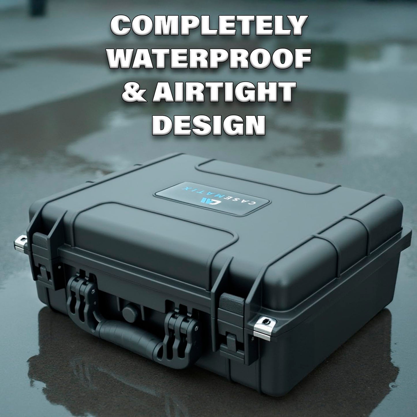 Portable Drill Battery Case Compatible with 12 Milwaukee M18 Battery Packs For Drills and M18 Tools, IPX7 Waterproof and Crushproof Hard Tool Case