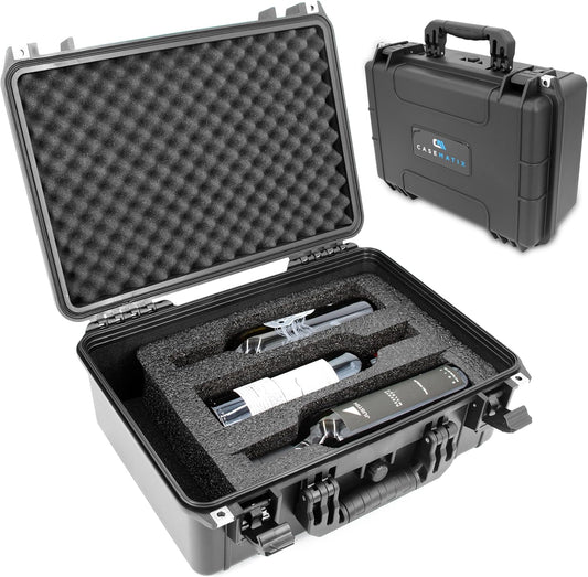 Hard Shell Wine Suitcase for 3 Bottles - Waterproof Wine Luggage with Shock-Absorbing Foam, Removable Spacers & Accessory Storage Compartment