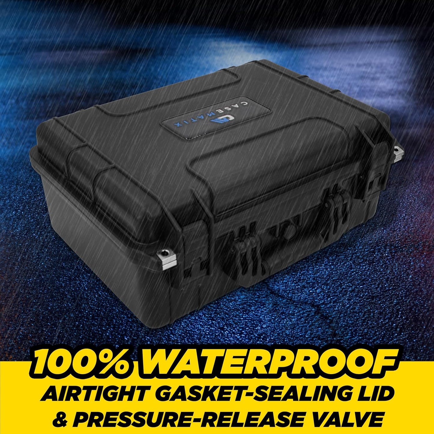 Hard Shell Wine Suitcase for 3 Bottles - Waterproof Wine Luggage with Shock-Absorbing Foam, Removable Spacers & Accessory Storage Compartment