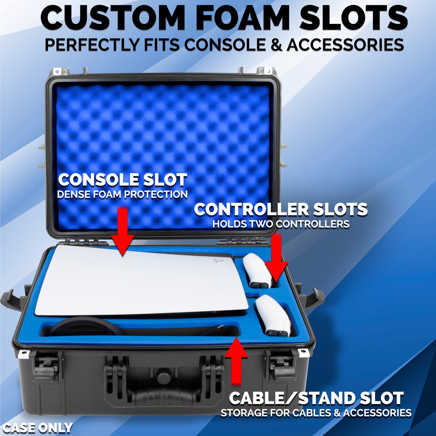 Hard Shell Travel Case Compatible with PlayStation 5 Console, Controllers, Games and Accessories - Waterproof PS5 Carrying Case with Foam