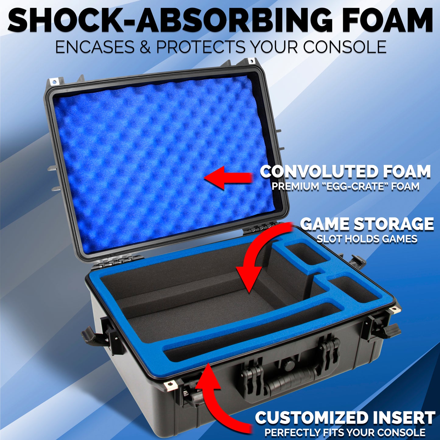 Hard Shell Travel Case Compatible with PlayStation 5 Console, Controllers, Games and Accessories - Waterproof PS5 Carrying Case with Foam