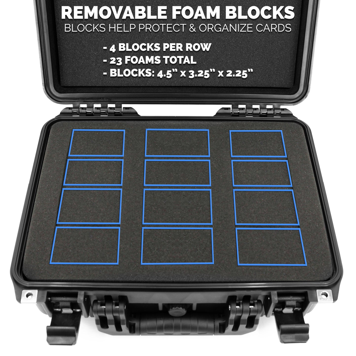 Graded Card Storage Box Fits 90+ BGS PSA Trading Cards TCG, Waterproof Sports Card Case with Three Custom Graded Card Case Compartments