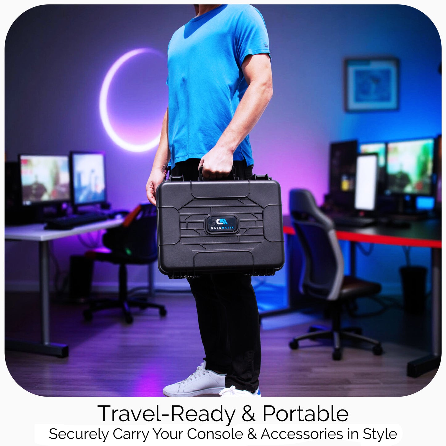 Travel Case Compatible with PlayStation 4 Slim 1TB Console and Accessories such as Controllers, Games and Cables