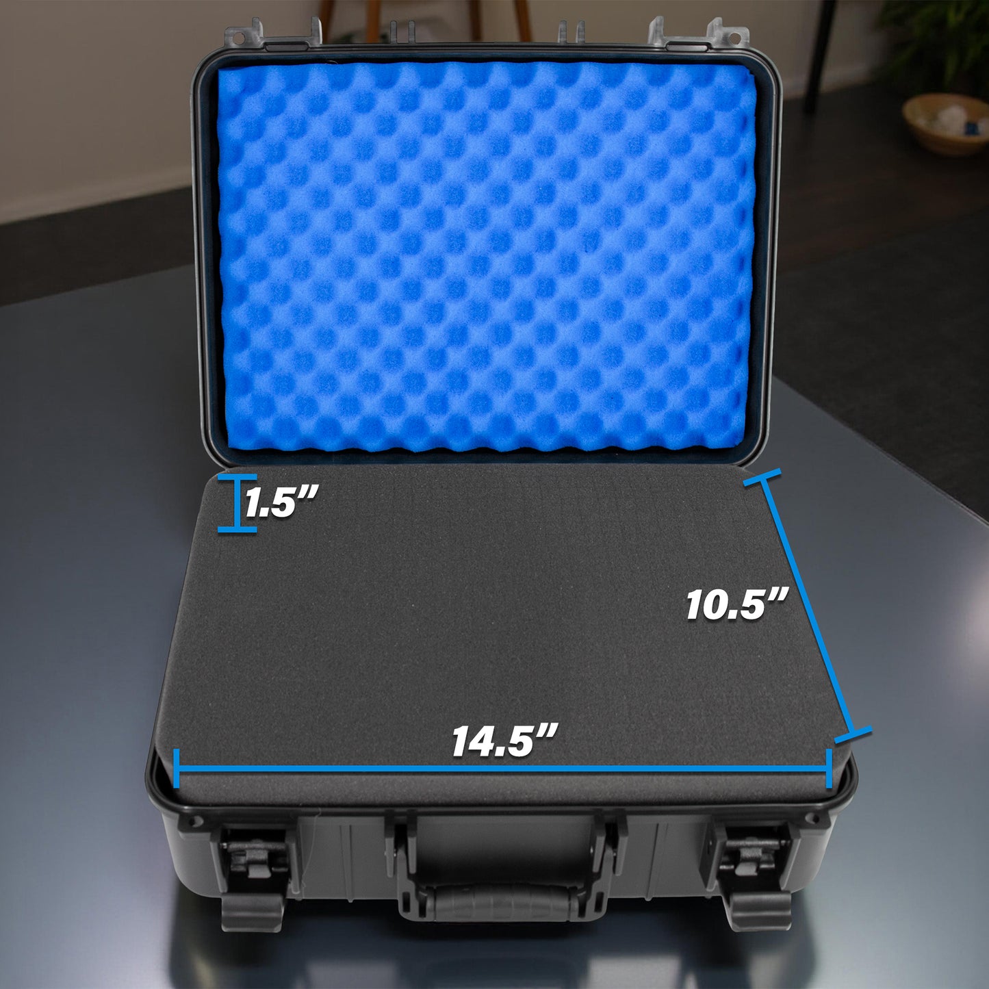 Hard Shell DJ Mixer Case – Fits Yamaha MG10XU, MG10, MG06, 10-Input Mixers, Mics, Audio Interfaces & Cables with Two Customizable Foam Trays