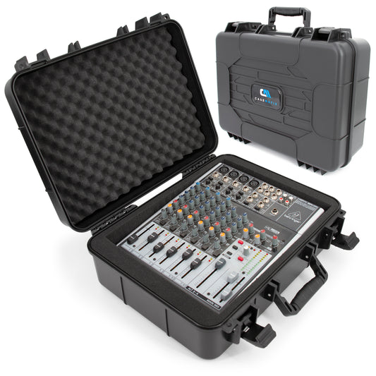 16" Hard Shell Audio Mixer Travel Case – Protective Carrying Case Compatible with Behringer Xenyx X1204USB, 1204USB, 1202FX, 802, QX1202USB, 1002