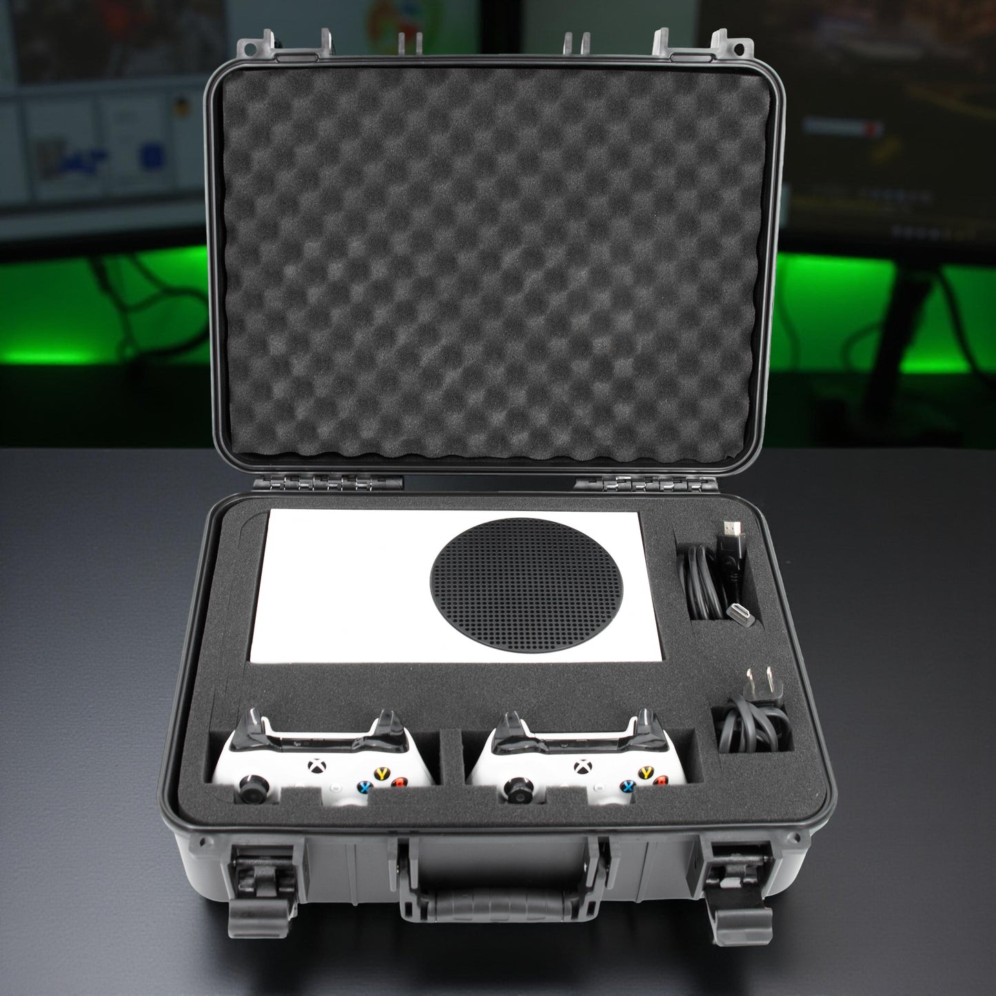 Hard Shell Travel Case Compatible with Xbox Series S Console, Controllers, Games and Other Xbox Series S Accessories - Custom Foam Interior